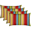 Set of 4 Bright Stripes Outdoor Lumbar Pillows 20×12"