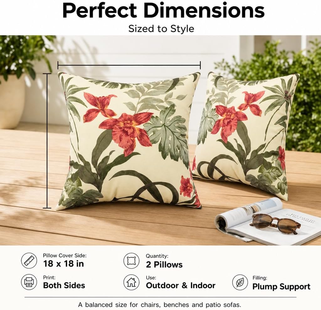 Outdoor Decorative Throw Pillows with Inserts