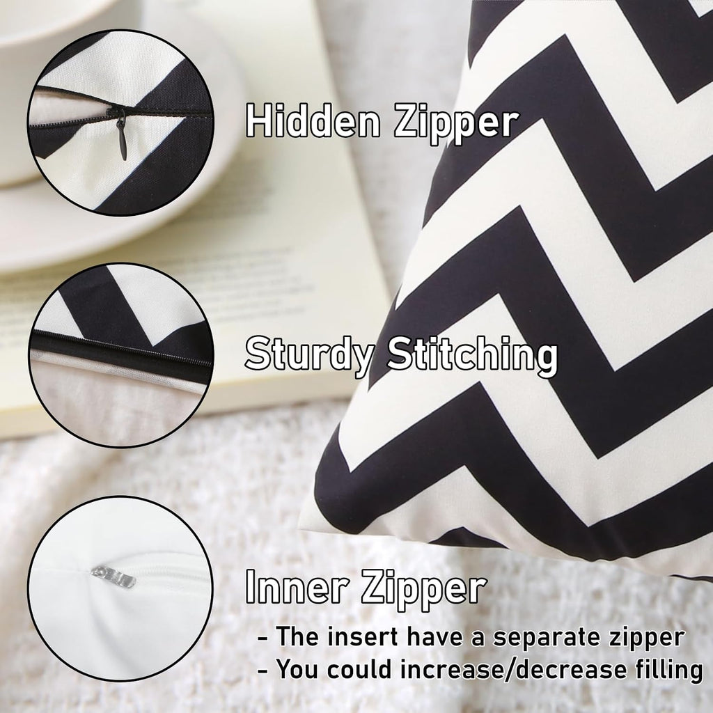 Pack of 2 Waterproof Outdoor Throw Pillows with Inserts