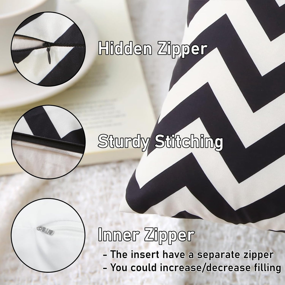 Pack of 2 Waterproof Outdoor Throw Pillows with Inserts