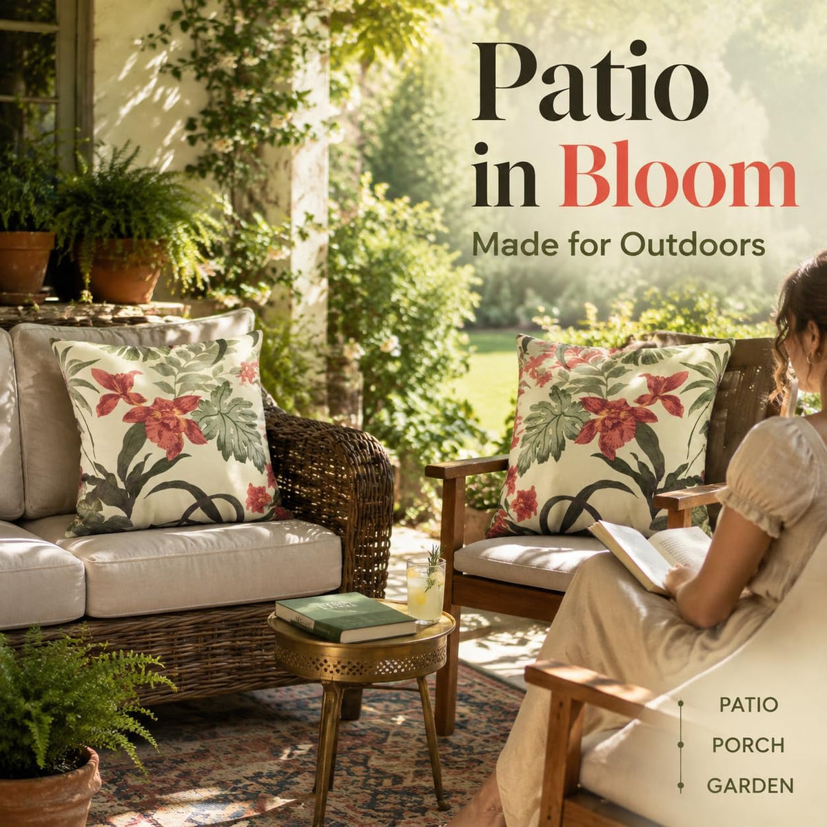 Outdoor Decorative Throw Pillows with Inserts