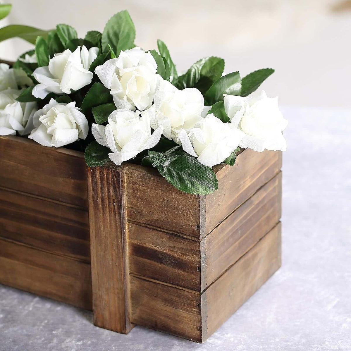 24×6" Smoked‑Brown Wood Planter Box with Liner
