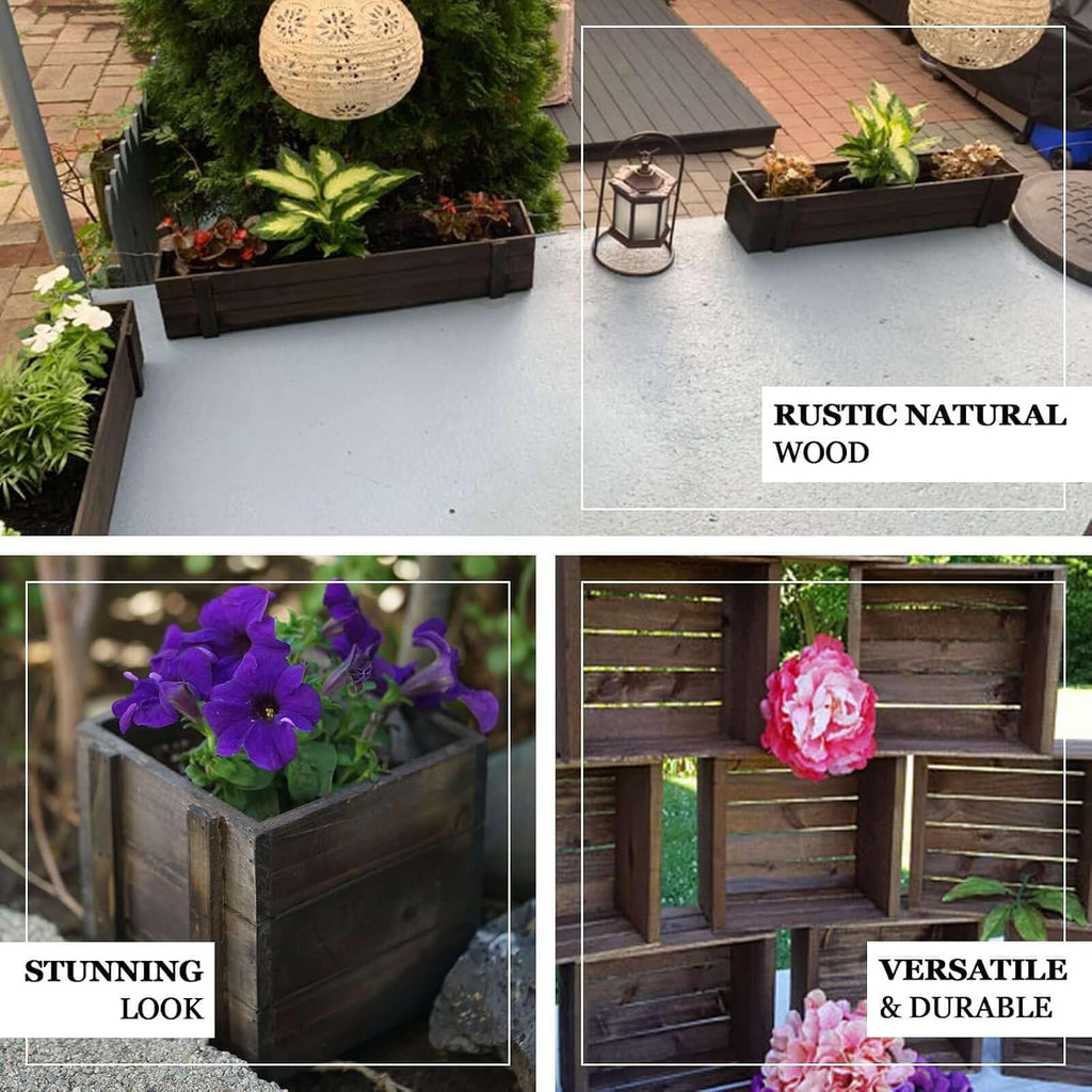24×6" Smoked‑Brown Wood Planter Box with Liner