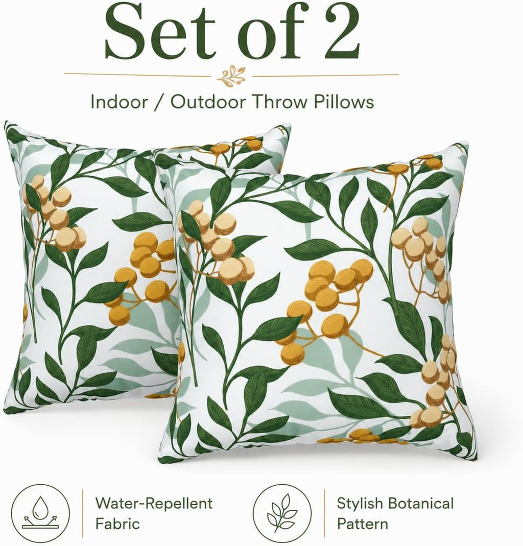 18×18" Waterproof Outdoor Throw Pillows with Inserts
