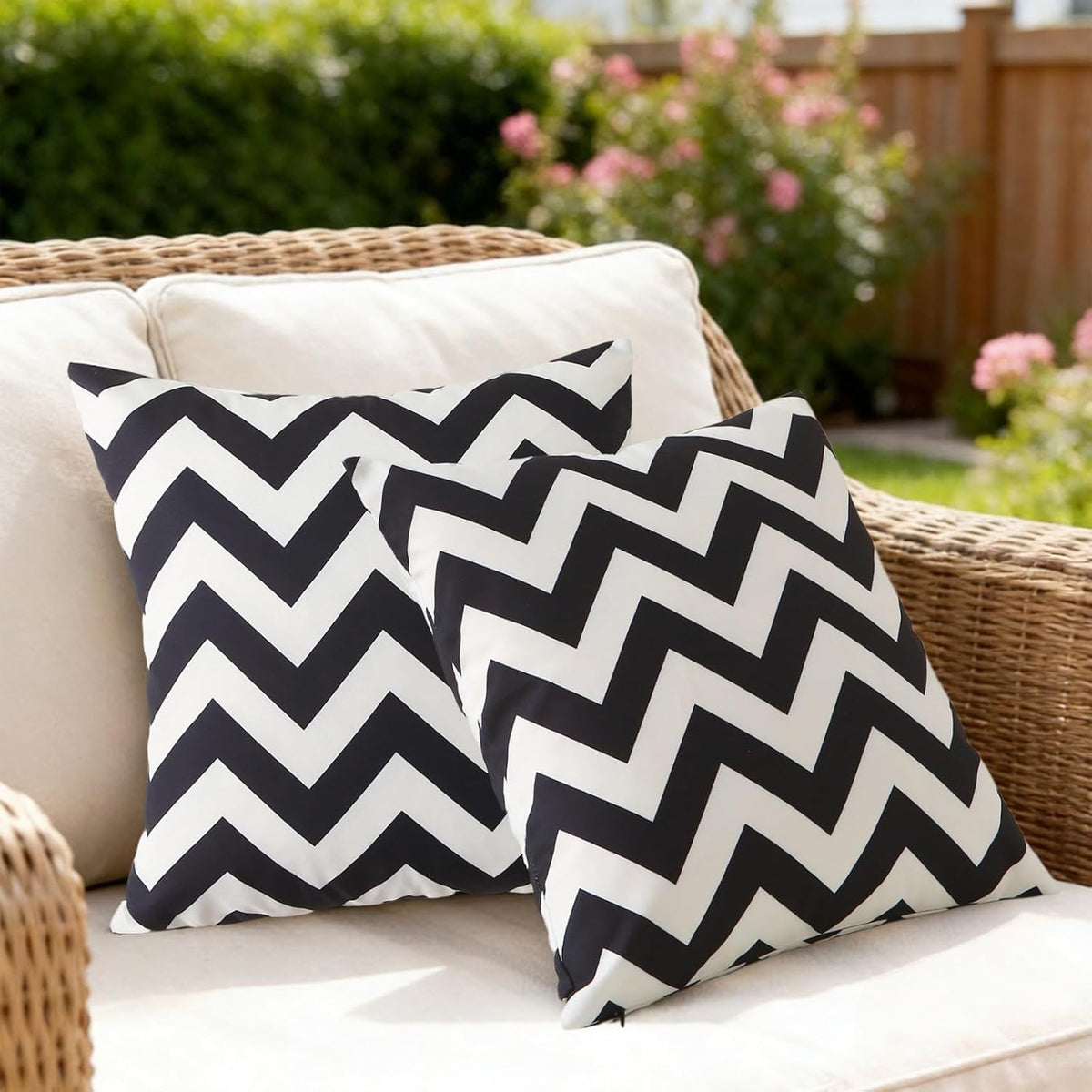 Pack of 2 Waterproof Outdoor Throw Pillows with Inserts