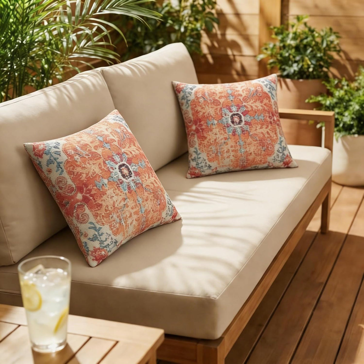 Outdoor Patio Throw Pillows with Inserts