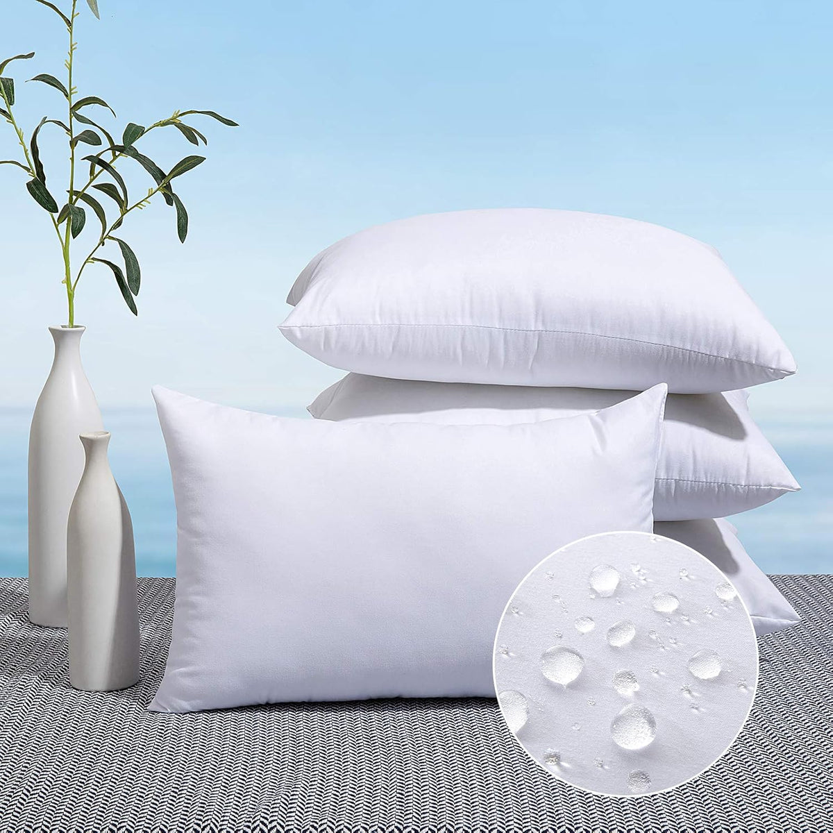 Pack of 4 12×24" Outdoor Pillow Inserts