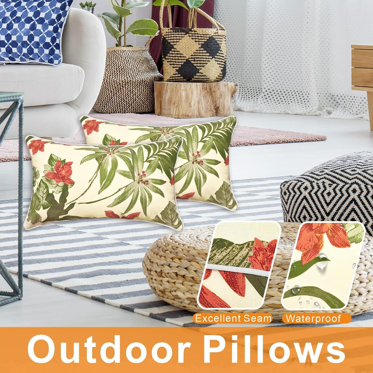12×20 Green Outdoor Throw Pillows