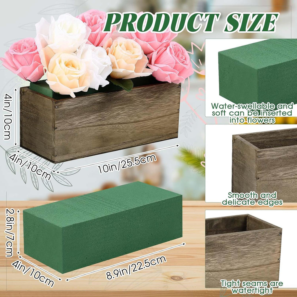 Set of 10 10×4×4" Rustic Wood Planter Boxes