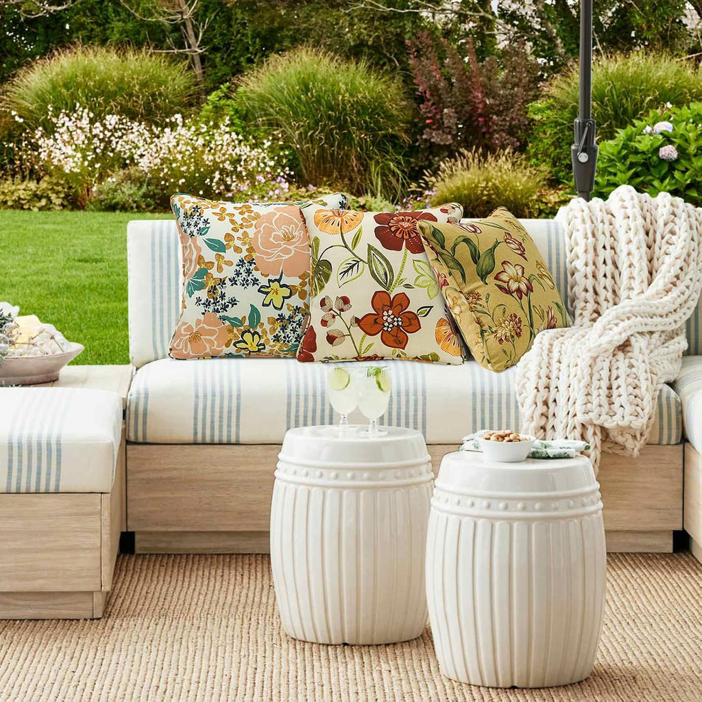 4‑Pack Sunlit Tulip Square Outdoor Throw Pillows 18×18"