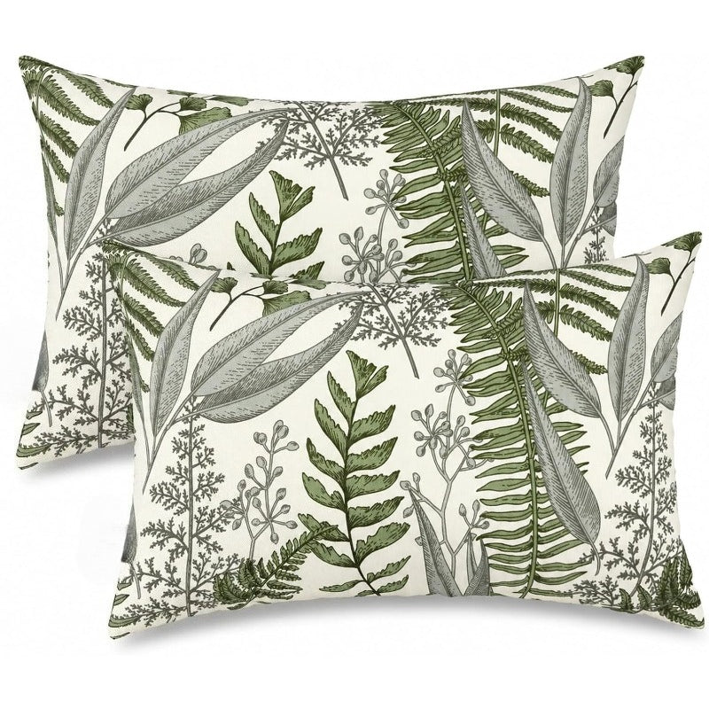 Pack of 2 Outdoor Lumbar Pillows 12"×20"