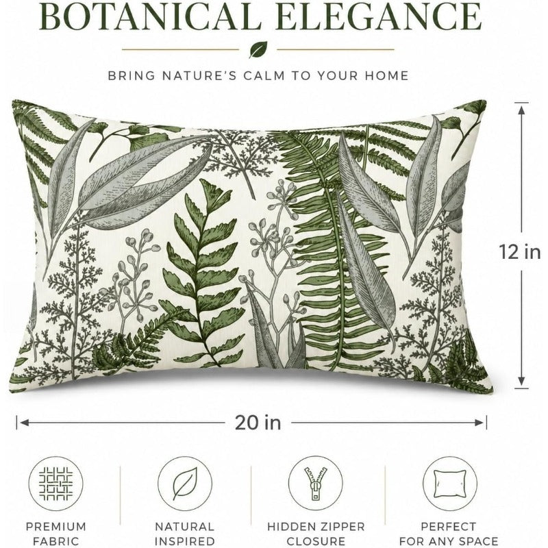 Pack of 2 Outdoor Lumbar Pillows 12"×20"