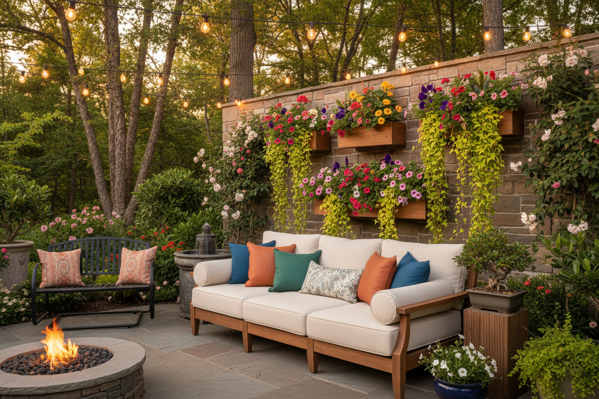 Warm Cozy Outdoor Living Scene